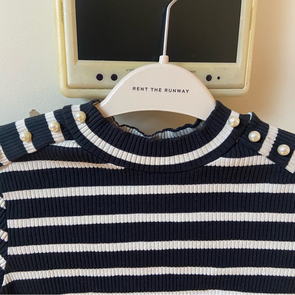 Zara black and white ribbed mock neck sweater - Picture 2 of 5